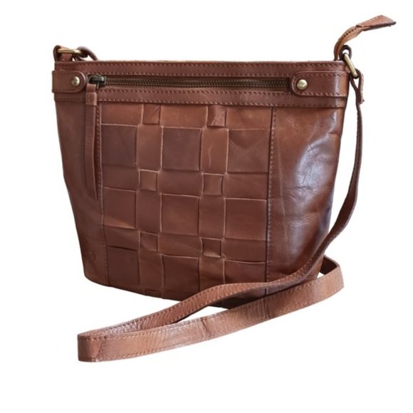 Born Handbags - Born  Woven Leather Crossbody  Shoulder Bag